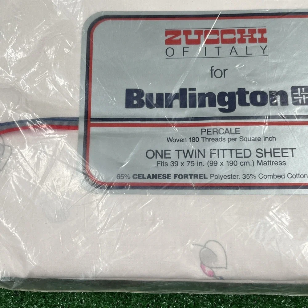 Zucchi Of Italy For Burlington Percale Twin Fitted Sheet New Vintage